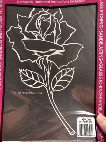 Peel N' Etch Stencil- Stemmed Rose #1308