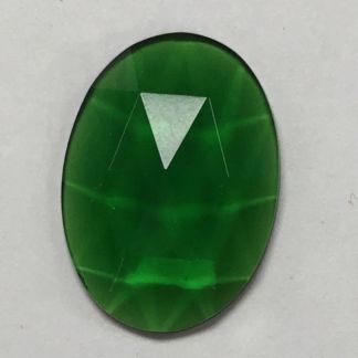 Green Faceted 18mm x 25mm Oval Pressed Jewel #OV2518-03