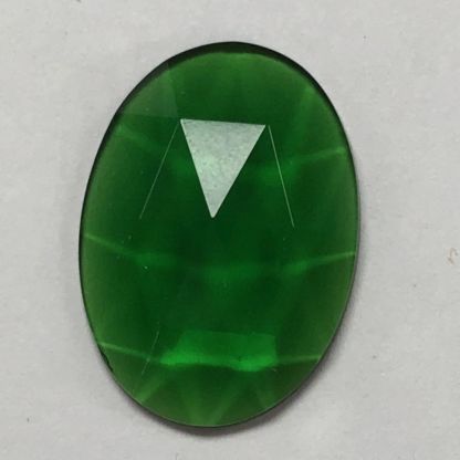 Green Faceted 21mm x 28mm Oval Pressed Jewel