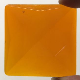 Faceted Square 50mm Jewel- Orange -Seconds