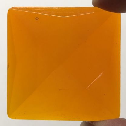 Faceted Square 50mm Jewel- Orange -Seconds