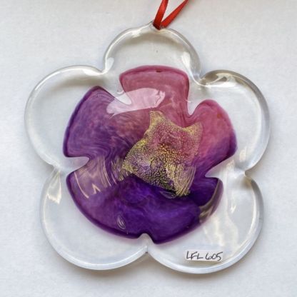 3-D Handblown Glass Large Flower #LFL605 - Image 3