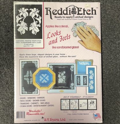 Reddi Etch  Hummingbird w/ Lilies Decal #10131