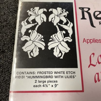 Reddi Etch  Hummingbird w/ Lilies Decal #10131 - Image 2