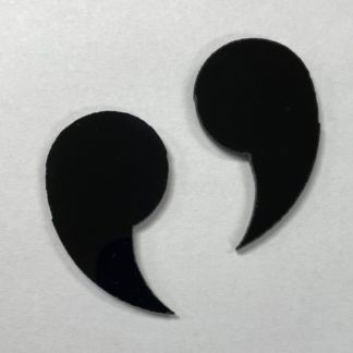 Mosaic Precut Black Glass Commas-Set of 2