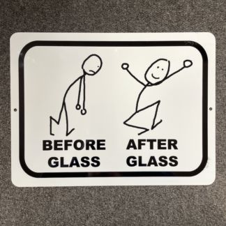Metal Sign-Before/After Glass