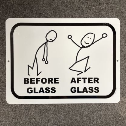 Metal Sign-Before/After Glass