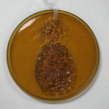 3-D Pressed Glass Rondel - Pineapple #1102 - Image 2