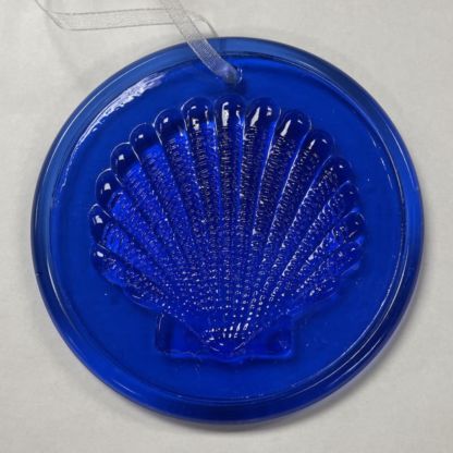 3-D Pressed Glass Rondel - Shell #1105 - Image 2
