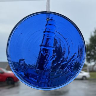 3-D Pressed Glass Rondel - Lighthouse #1097