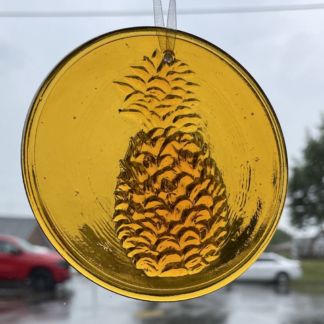 3-D Pressed Glass Rondel - Pineapple #1102