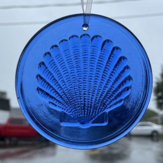 3-D Pressed Glass Rondel - Shell #1105