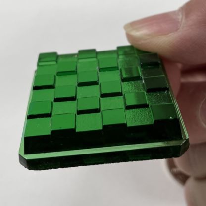 Checkered Square 37mm Jewel - Green CH37-03 - Image 3