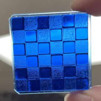 Checkered Square 37mm Jewel - Blue CH37-04
