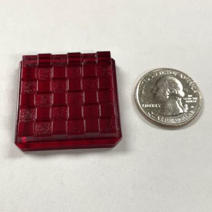 Checkered Square 37mm Jewel - Red CH37-10 - Image 2