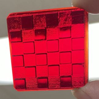 Checkered Square 37mm Jewel - Red CH37-10