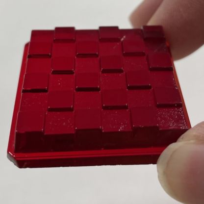 Checkered Square 37mm Jewel - Red CH37-10 - Image 3