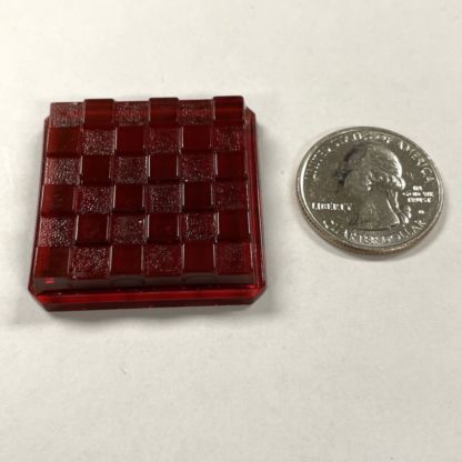 Checkered Square 37mm Jewel - Cranberry CH37-340 - Image 2
