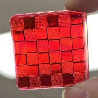 Checkered Square 37mm Jewel - Cranberry CH37-340