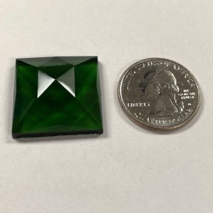 Faceted Square 25mm Jewel - Green FQ25-03 - Image 2