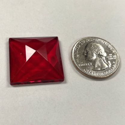 Faceted Square 25mm Jewel - Red FQ25-10 - Image 2
