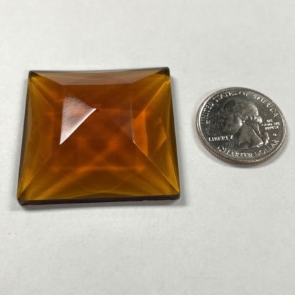 Faceted Square 40mm Jewel- Amber FQ40-02 - Image 3