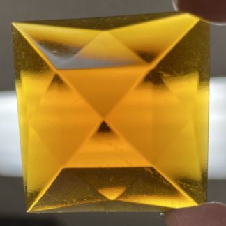 Faceted Square 40mm Jewel- Amber FQ40-02