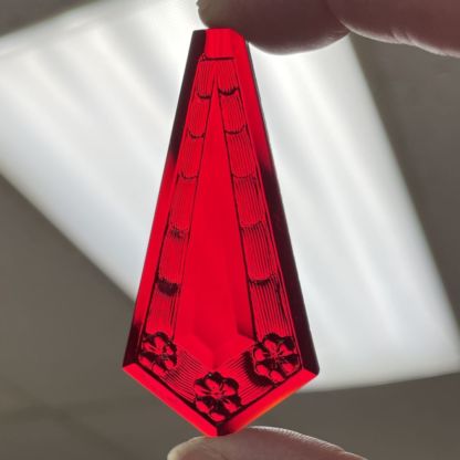 FN62-10 Pressed Pentagon Jewel-Red - Image 2