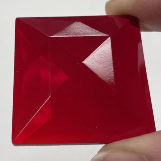 Faceted Square 40mm Jewel- Red FQ40-10