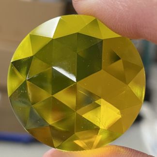 Faceted 35mm Round Jewel FR35-013 Yellow