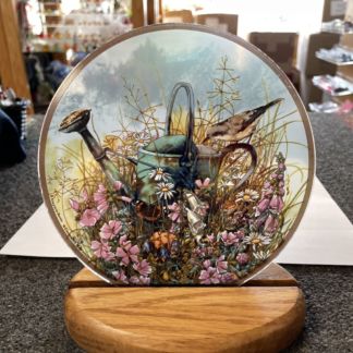 Painted Medallion Watering Can & Bird-PM022