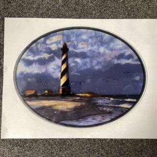 Painted Medallion Oval Lighthouse PM037