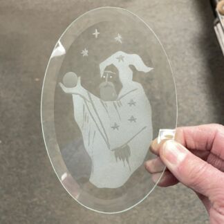 Etched 4" x 6" Oval Engraved Bevel -  Wizard
