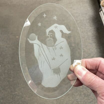 Etched 4" x 6" Oval Engraved Bevel -  Wizard