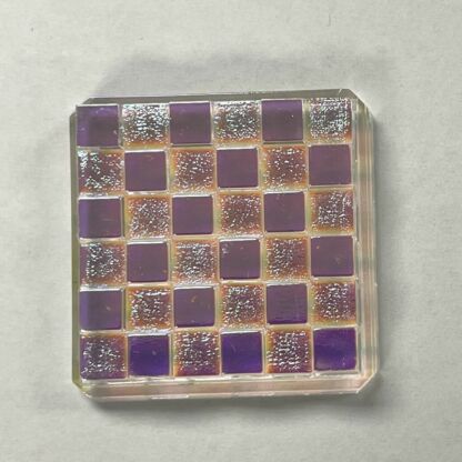 Dichroic Checkered Square 37mm Jewel - SCH37-01 Clear - Image 2
