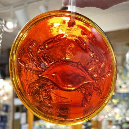 3-D Pressed Glass Rondel - Crab #1103