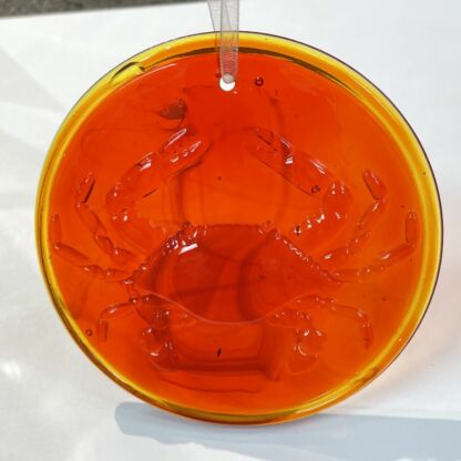 3-D Pressed Glass Rondel - Crab #1103 - Image 2