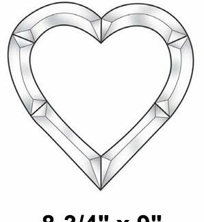 Heart Beveled Glass Cluster - MEC252