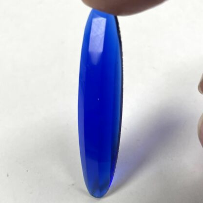 Long Oval Faceted Jewel - Blue 14mm x 60mm