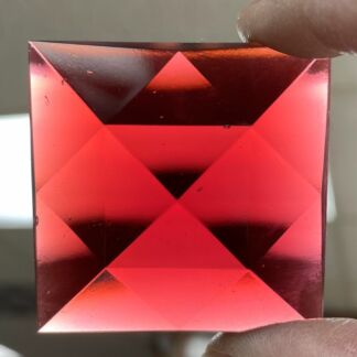 Faceted Square 50mm Jewel - Cranberry FQ50-340