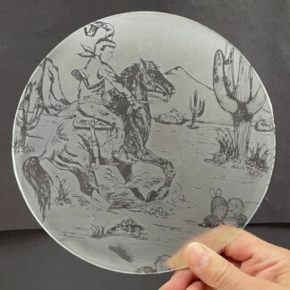 Etched Cowboy Medallion C01