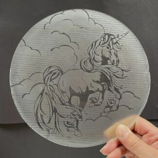 Etched Unicorn Medallion U01