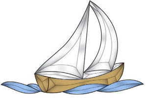 CEC812 Colored Sail Boat Beveled Glass