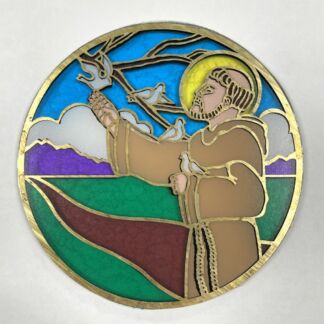 Religious Theme Filigree & Glass -  Man & Dove 98-110