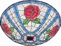 Worden GF16-18 Rose On Mosaic Ceiling Shade Lamp Pattern