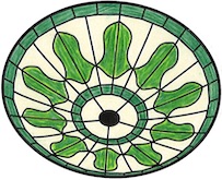 Worden W18-13 Stylized Leaf Ceiling Lamp Pattern