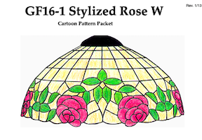 Worden GF16-1 Stylized Rose Lamp Pattern