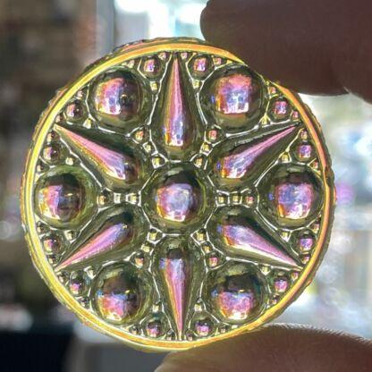 Dichroic Round 42mm Jewel BC42-313 Vaseline Yellow - Image 3