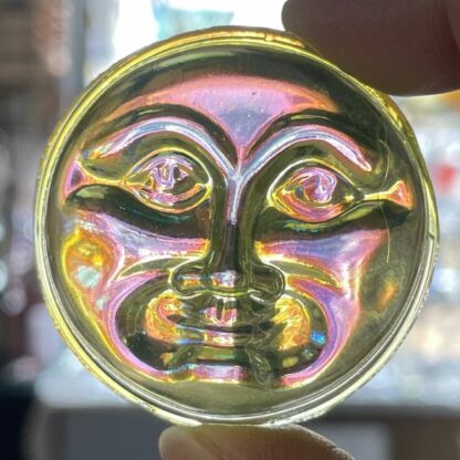 Dichroic Round 40mm Jewel MF40-313 Moon Face Vaseline Yellow - Image 3